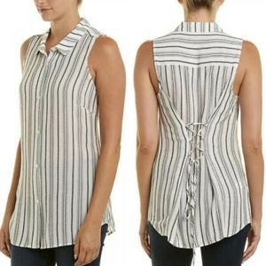 Bcbgeneration Striped Laceup Back Buttondown S